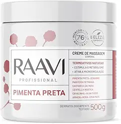 Raavi Creme De Massagem De Pimenta Preta Termoativo 500G