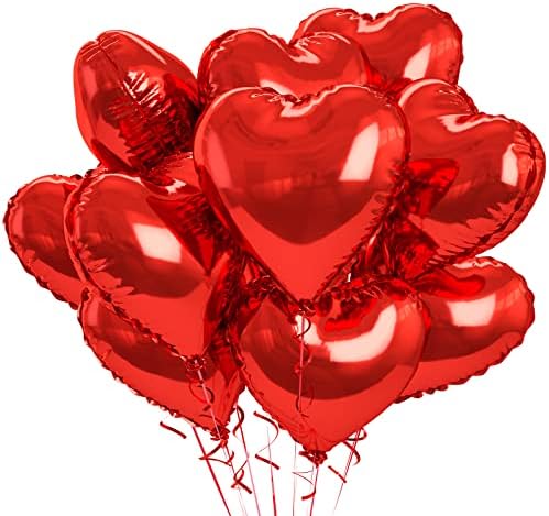 Blue Silver Balloon Heart, 10Pcs Blue Foil Heart Balloons, Blue Silver Heart Shape Balloons 18inch Foil Balloons for Helium Birthday Decorations for Boys Men, Valentines Day, Wedding, Baby Shower