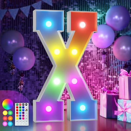 Image of Imprsv Colorful 3FT Marquee Letters X, 18 Colors Large Light up Letters