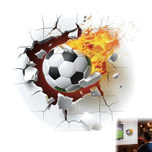 JOVYTH 1 Sticker Mural 3D Foot – Autocollant Coupe du Monde, Décoration Chambre Enfant Garçon, Stickers Muraux Football, Déco Murale Stade, Adhésif Pared...