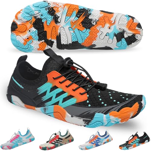 Image of SIOSNETA Hike Barefoot Shoes for Women Men, Wide Toe Water Shoes for Hiking,Breathable Non-Slip Athletic Footwear,