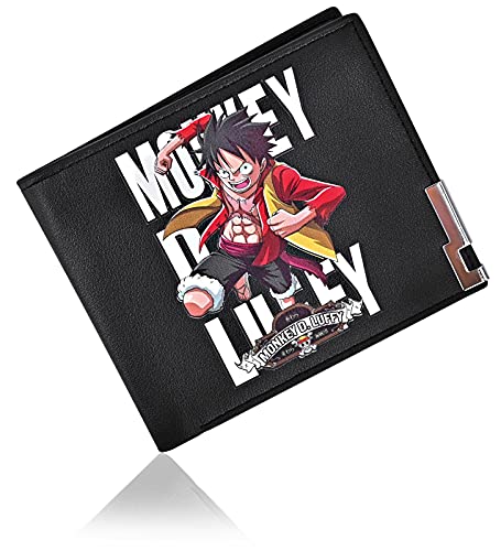 Roffatide Anime One Piece Monkey D.Luffy Straw Hat Pirates Wallets Artificial Leather Slim Bi-Fold Wallet Multi Purpose Wallet