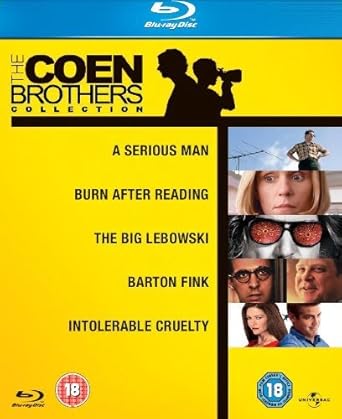Coen Brothers Complete Essential Movie Collection (6 Discs) Blu Ray Film Box Set: A Serious Man / Burn After Reading / The Big Lebowski / Hudsucker Proxy / Barton Fink / Intolerable Cruelty + Extras