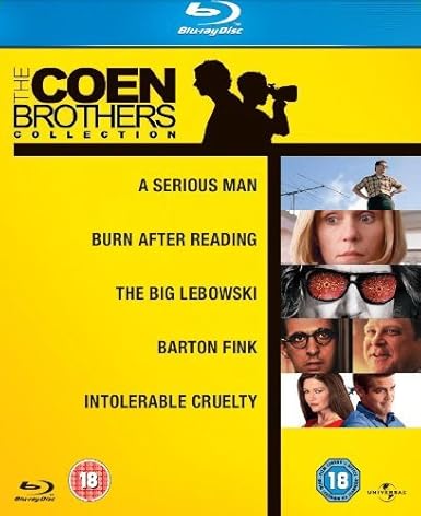 Coen Brothers Complete Essential Movie Collection (6 Discs) Blu Ray Film Box Set: A Serious Man / Burn After Reading / The Big Lebowski / Hudsucker Proxy / Barton Fink / Intolerable Cruelty + Extras