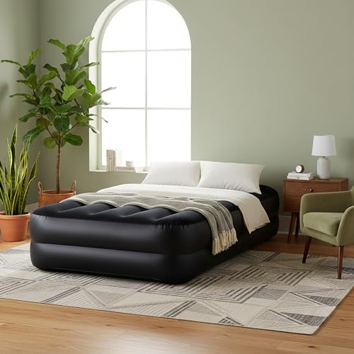 AVENLI Luftmatratze Luftbett selbstaufblasend für 1 Person 195x96x46cm aufblasbare Matratze Gästebett mit integrierter Pumpe extra hohe Liegefläche beflockte Oberfläche für Camping & Zuhause