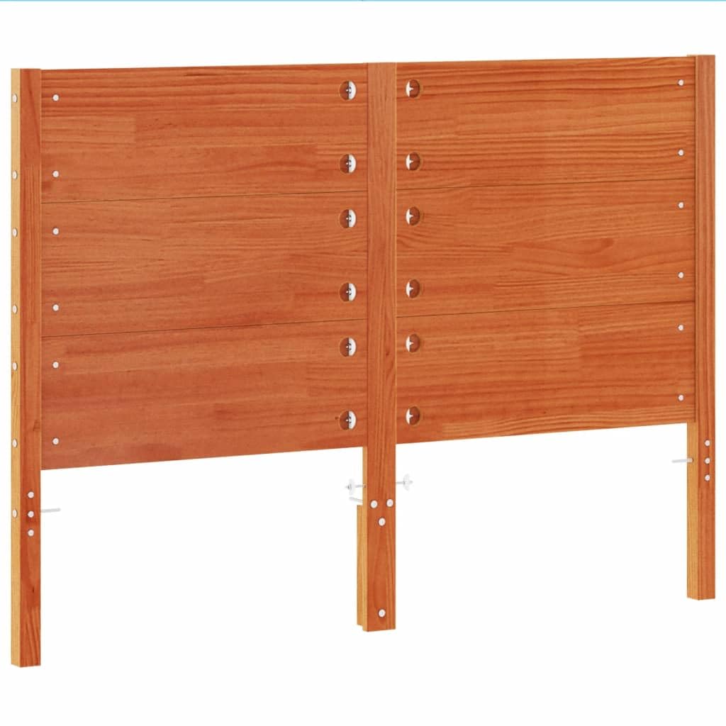 vidaXL Cabecero de Cama, Cabecera para Somier con Patas, Cabezal de Cama, Mueble para Dormitorio, Madera Maciza de Pino Marrón Cera 135 cm