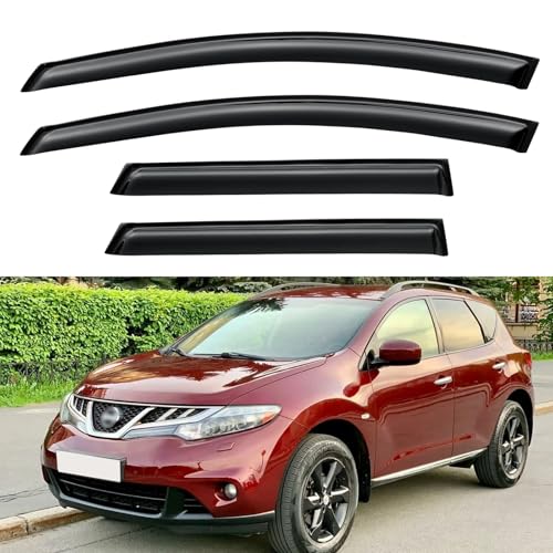 Image of Window Visors Rain Guards Shield for 2009-2014 Nissan Murano, Out-Channel Window Vent Wind Deflectors Visors Shades for 09-14 Murano
