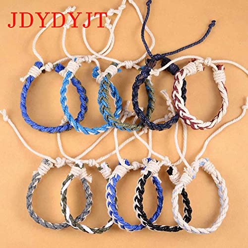 Pulsera ajustable de cuerda de cáñamo tejida hecha a mano miniatura 4