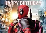 8.3 x 11.7 Inch Edible Square Cake Toppers – Deadpool Themed Birthday Party Collection of Edible...