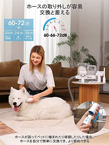 Kzoom Pet Clipper Grooming Kit with Vacuum Suction and Vacuum Picks Up 99% Pet Hair, 5 Grooming Tools, Low Noise Pet Grooming Vacuum with Dog Clippers,2.5L Large Capacity Pet Hair Collection Box - Image 5