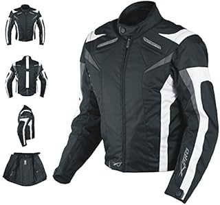 Motorradjacke CE Protektoren Sport Textil Motorrad Thermofutter Weiss L