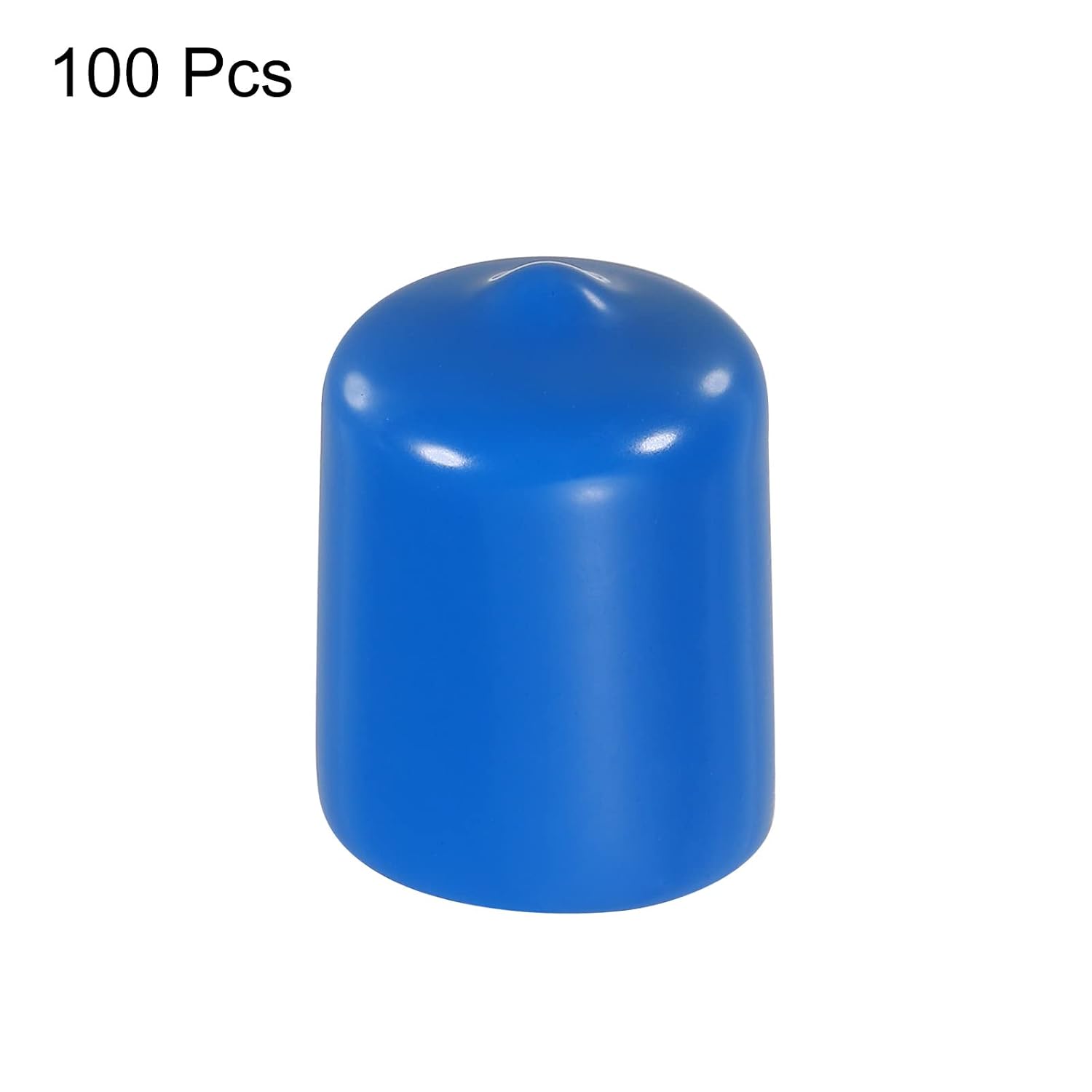 MECCANIXITY 100pcs Rubber End Caps Cover 3/4 inch Vinyl Screw Thread Protector Round PVC Vacuum Caps for Screw Bolt Pipe, Blue