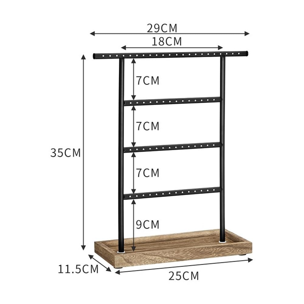 Armadi Jewelry Organizer with Wooden Base Earring Necklace | Display Stand