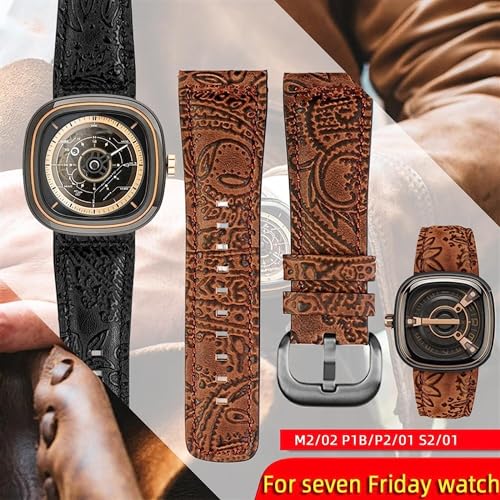 Bracelet montre SevenFriday cuir de vachette véritable rétro - 4