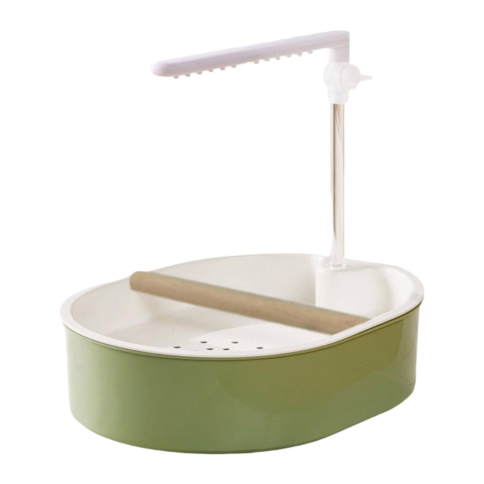 Baño Automático para Pájaros, Accesorio para Jaula de Loros, Fácil de Instalar, Robusto, para Jilgueros Y Periquitos, Estilo de Línea Blanco