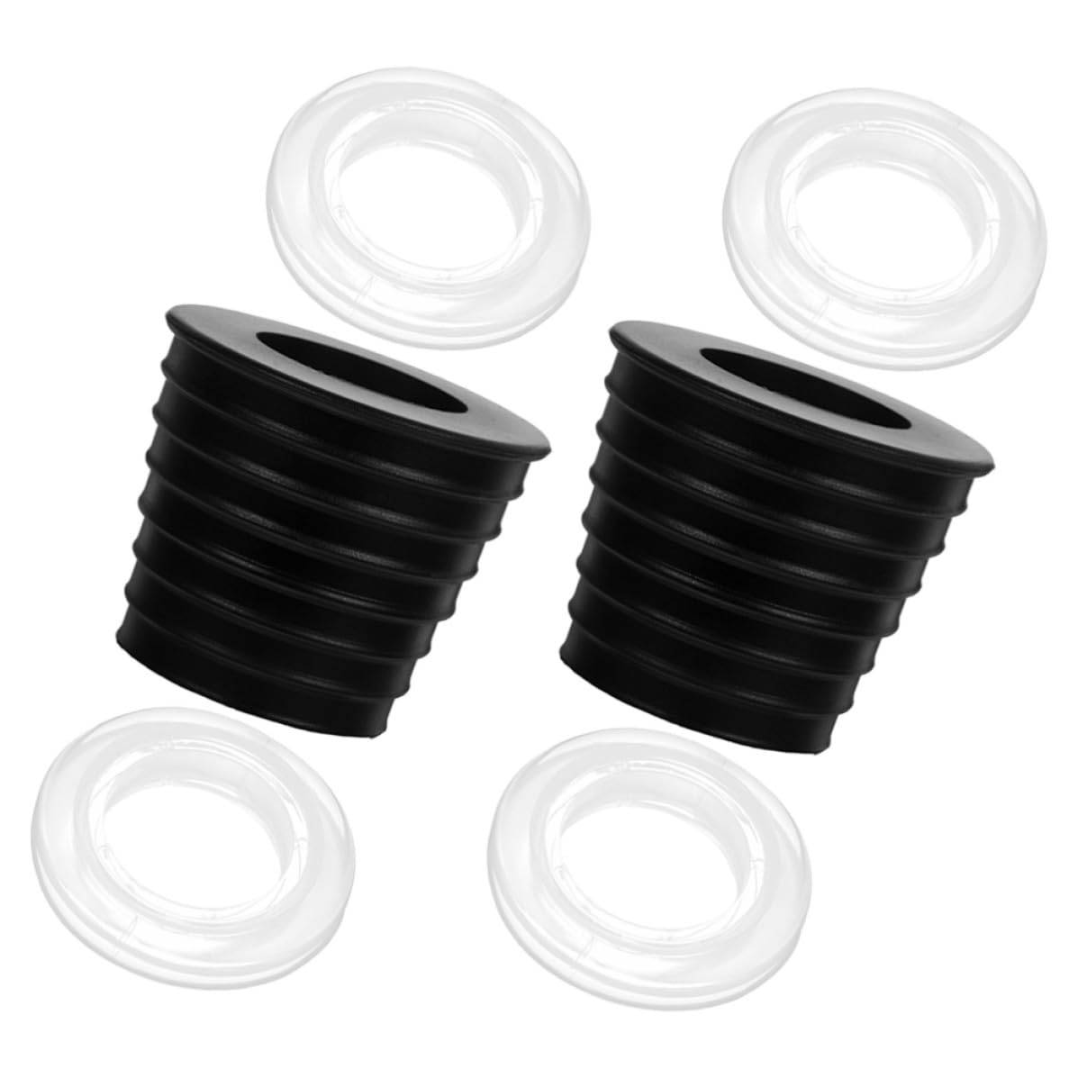 Accesorios de Goma Negra: Juego de Anillos y Cuñas para Sombrillas de Jardín