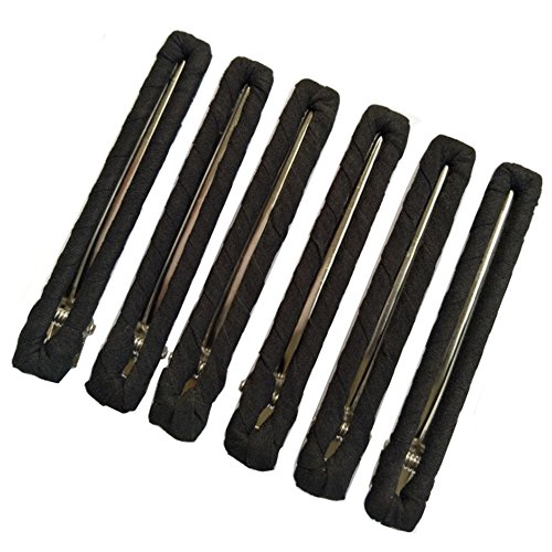 Aguder 6 Piece Duck Teeth Bows Hair Clips Hairdressing Salon Hair Grip Crocodile DIY Accessories Hairpins Chic Styling Claw Hair Barrettes for Women and Girl (Black)