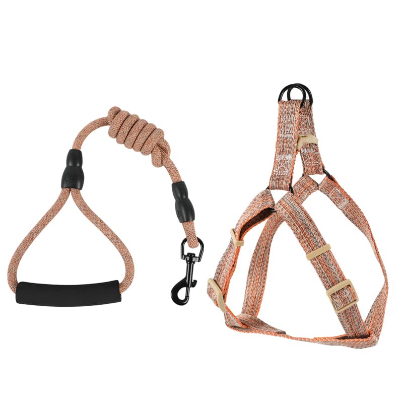 Barky Club Dog & Cat Harness Set, Adjustable Linen Leash & Harness, Breathable, Lightweight & Comfortable