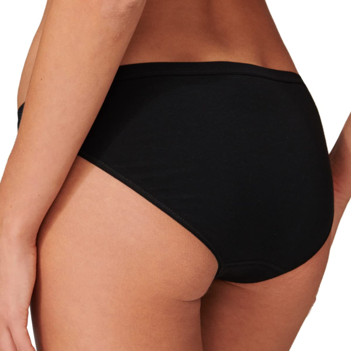 Ropa interior para mujer, 2 unidades, algodón orgánico, 95/5, 4 x negro, 38