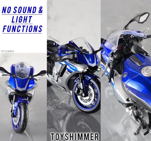 Image of die cast Yamaha YZFR1 Model Toy Metal Bike 1:12 Scale Realistic Alloy Metal Motorcycle Toy, Model Bike, Best Gift for Boys Men Kids Children (Blue)