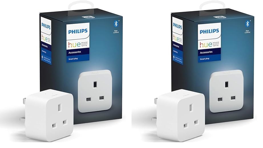 Philips Hue Philips Hue Smart Plug for Smart Home Automation. Works with Alexa, Google Assistant and Apple Homekit, White (Pack of 2)