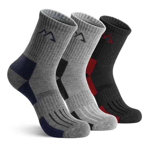 innotree 3 Pack Men's Full Cushioned Hiking Walking Socks, Quarter Crew Socks
