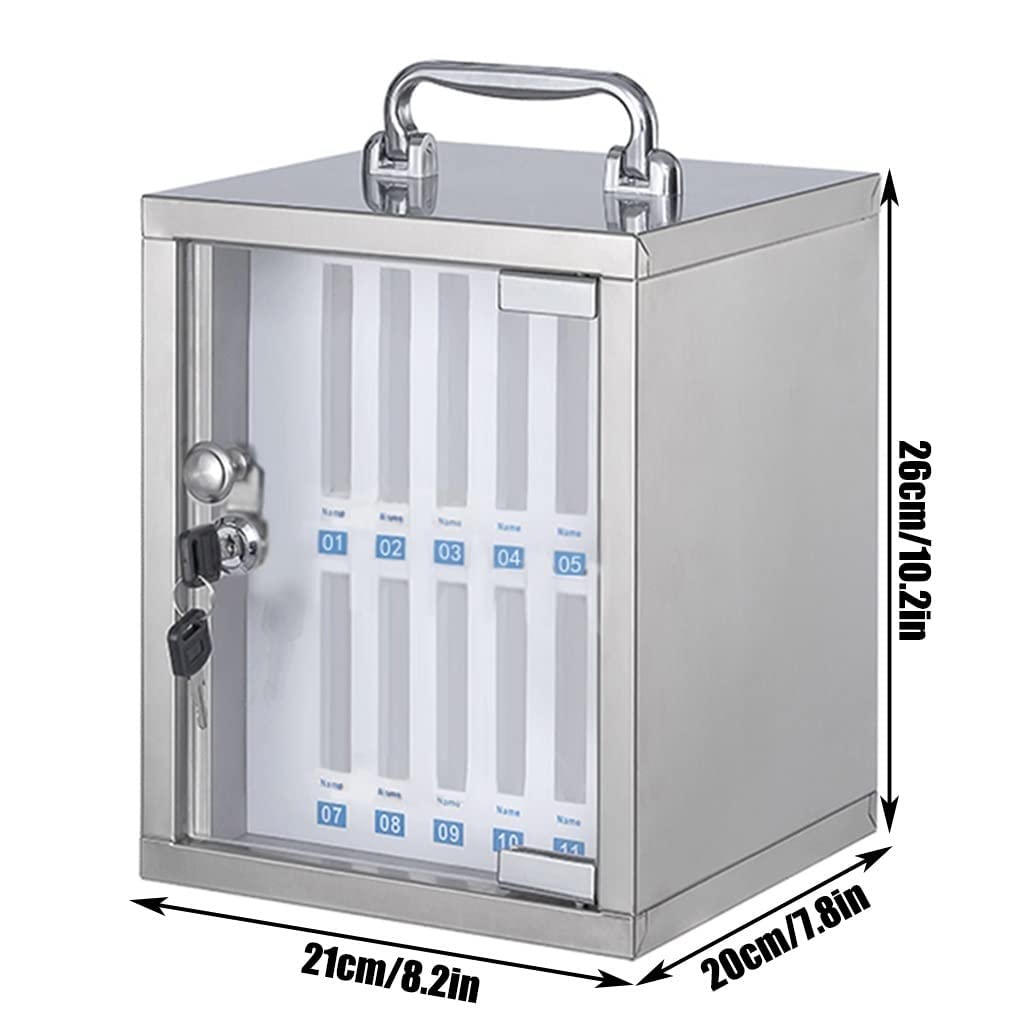 Caja de Almacenamiento metálica para teléfonos móviles, con Cerradura y Llaves, para la Escuela, la Oficina, el Gimnasio, el hogar y el Garaje. Organizador Seguro de 12 Compartimentos en Col