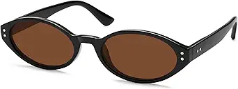 Retro Oval Polarized Sunglasses for Women Chic Cat Eye Trendy 90s Shades UV400 Protection AP3743