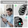 MFVLP Smartwatch Herren Damen, 1,85" HD AMOLED Touch Fitnessuhr mit Bluetooth-Anrufe,120+Sportmodi Fitness Tracker mit Puls-SpO2-Schlaf-monitor, IP68 Wasserdicht Sportuhr für Android iOS, Schwarz