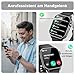 MFVLP Smartwatch Herren Damen, 1,85" HD AMOLED Touch Fitnessuhr mit Bluetooth-Anrufe,120+Sportmodi Fitness Tracker mit Puls-SpO2-Schlaf-monitor, IP68 Wasserdicht Sportuhr für Android iOS, Schwarz