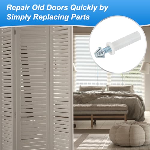 Kit de herrajes para puertas plegables PATIKIL, pivote inferior para puertas de clóset plegables, color blanco, acero al carbono miniatura 5