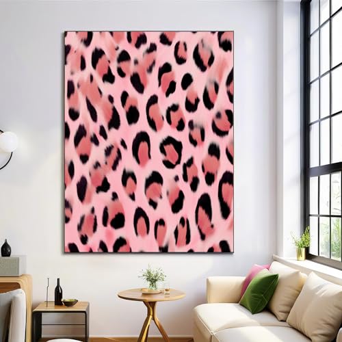 Tableau Léopard Rose GDJSMIN | Décoration Murale Grand Format Poudre