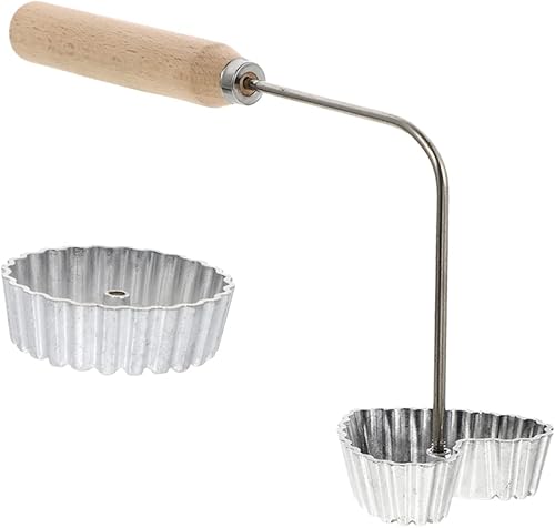 Miniatura 8 de Abaodam Youdunzi molde de hierro gofres moldes suecos con mango cortador sueco bunuelo pastelero bunuelos moldes con mango corazón hierro moldes