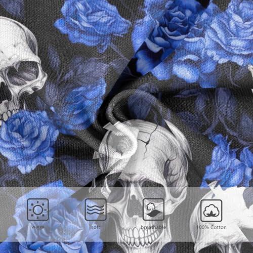 ODAWA Skulls Blue Roses Underwear Briefs, Tag-Free Comfort Toddler Underwear 2T3