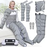 Presoterapia para Casa Piernas y Abdomen Brazos | 6 Camaras Maquina de Presoterapia Profesional para Casa Piernas Completas y Abdomen | 0-240 Mmhg Ajustables (Gris brazos+pierna+abdomen)