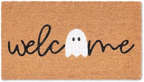 Halloween Ghost Welcome Coir Doormat 17"x30", Outdoor Front Door ...