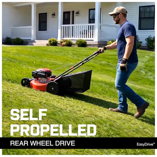 Image of PowerSmart Self Propelled Gas Lawn Mower 21-Inch with 170cc OHV Engine, RWD Single-Speed 3-in-1 with Bagging