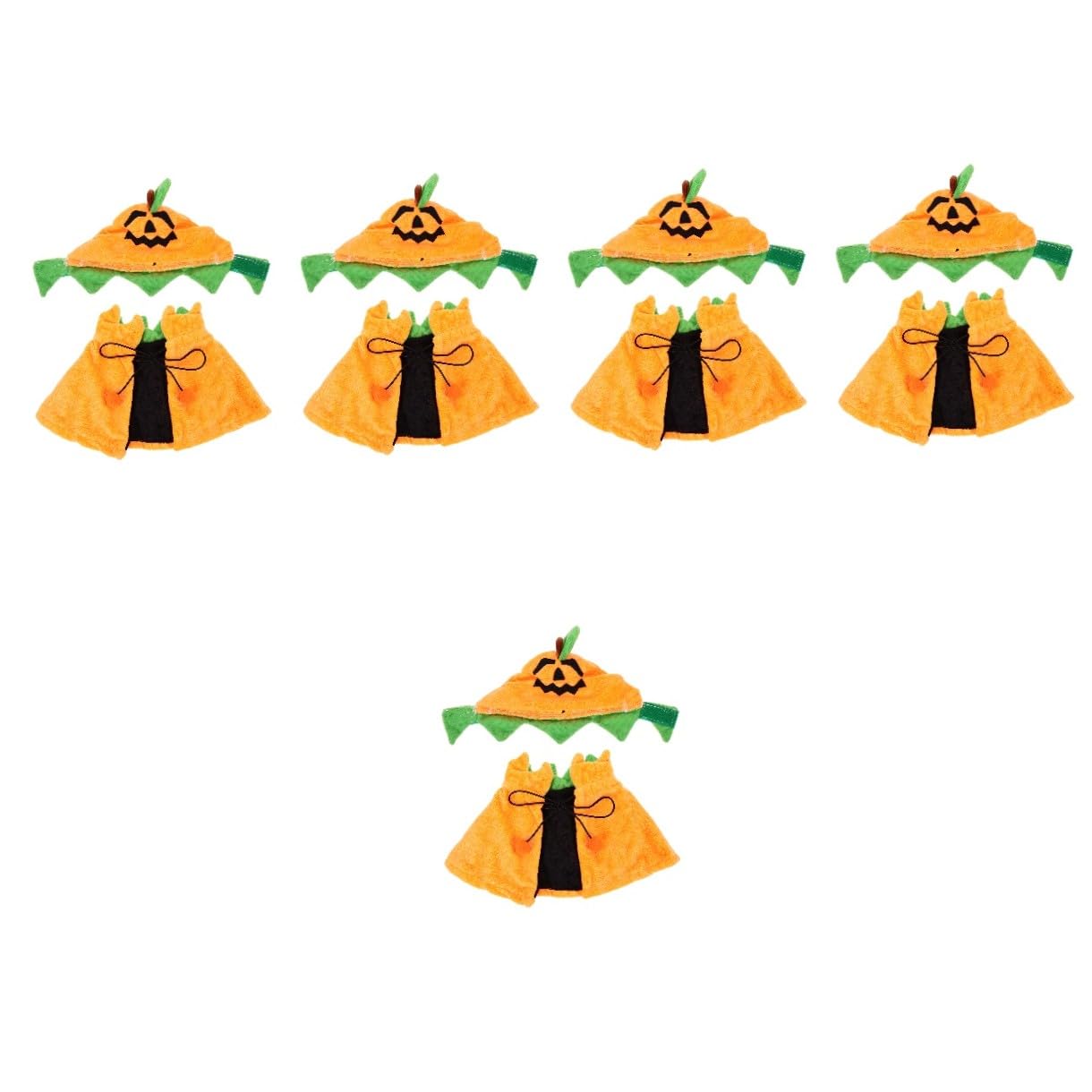 Sosoport 5sets Costume Per Animali Domestici Cappello e Mantello Forma Di Zucca Per Halloween Accessori Per Cani e Gatti Facile Da Indossare