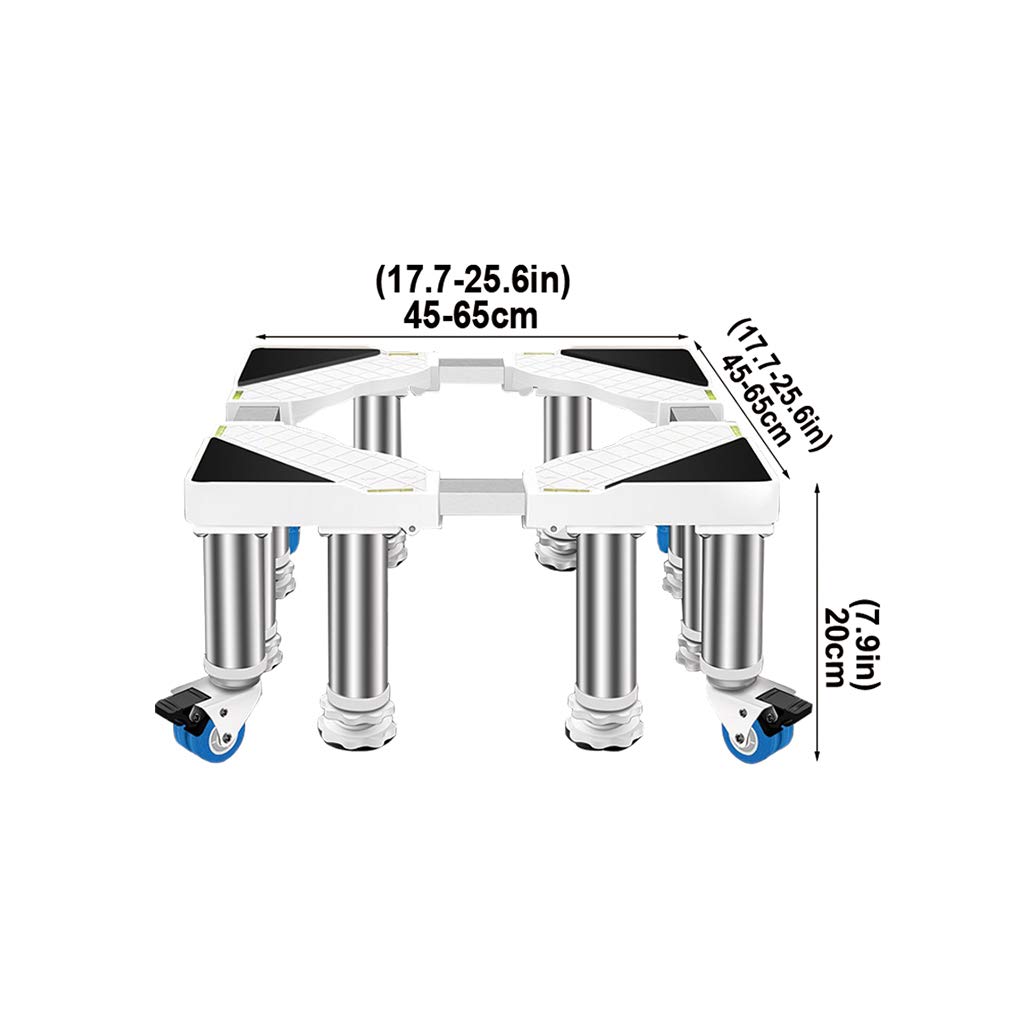 Räder Roller Trolley Waschmaschine Ständer Mobile Waschmaschine Sockel & Rahmen Teleskop Länge/Breite 45-65cm Trockner und Kühlschrank Universal High Rack Bear Load 400kg
