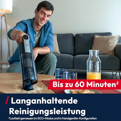 Hoover Akku-Staubsauger kabellos HF3 Pro Home mit 3L automatischer Staubentleerungs- & Ladestation, bis zu 60 Min. Laufzeit, HEPA13-Filter, Anti-Twist, Doppel-Kantenreinigung, Parkfunktion [HF350HP]