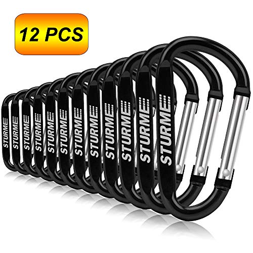 3" Aluminum D Ring Carabiners Clip D Shape Spring Loaded Gate Small Keychain