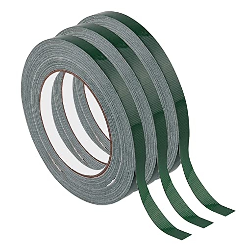 Quacoww 3 Roll Wide Green Floral Tape, 2/5" Wide Waterproof Florist Tape Flower Stem Wrap Tape For Flower Arranging Craft, Bouquet Stem Wrapping (32.8 Yard/Roll) #TOP19