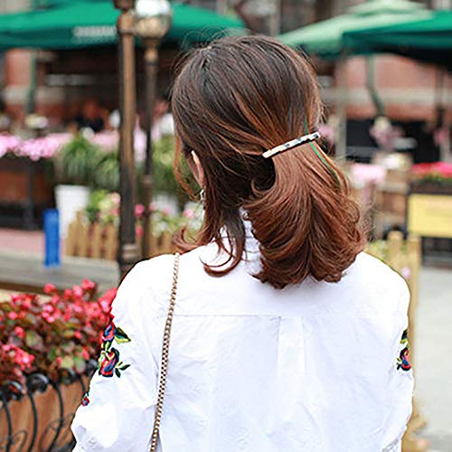 Lufox 2 Pcs Hair Barrette Hair Pins, Long And Thin Handmade Celluloid Onyx Hair Clip, Elegant Automatic Hair Clip, Barrette Ponytail Holders For Women/Girls (4 Inches） #TOP1