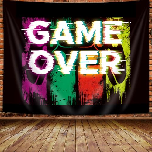 Wathon Gaming Wall Tapestry Cool Fun Gaming Posters Wall Art for Men Boys Teenage, Teen Boys Room Wall Decor Game Theme, Colorful Hippie Gamer Small Tapestries for Bedroom Dorm TV Backdrop 60X40IN