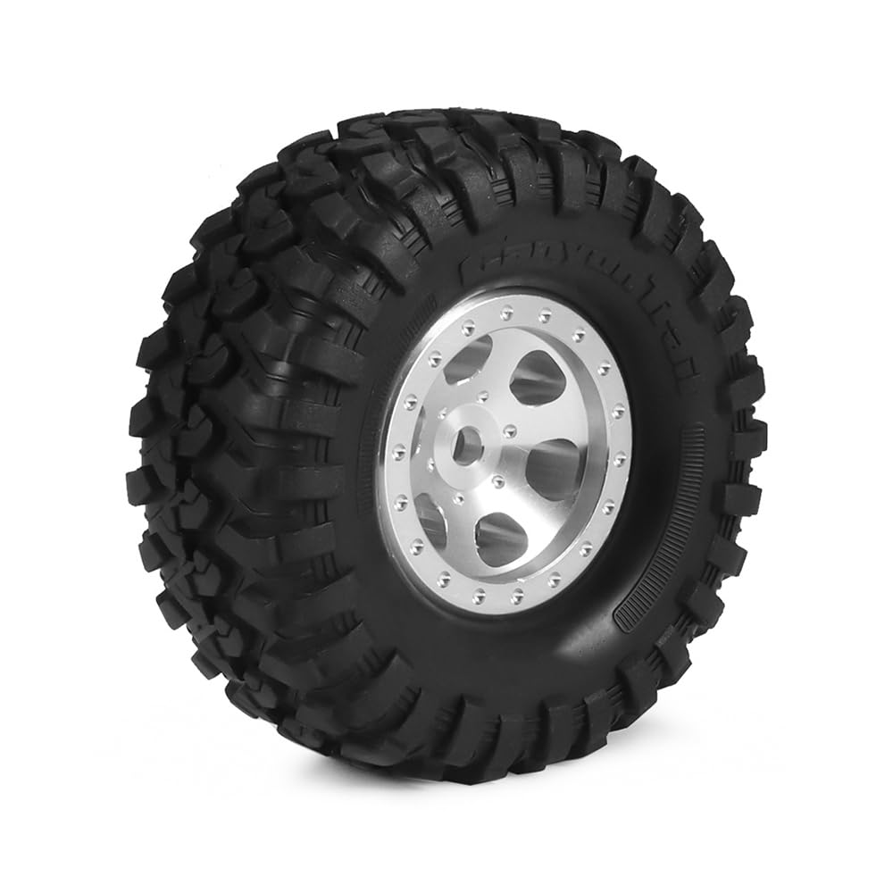 Ieron Jantes Roues 1.0 RC En Acier Estampé Beadlock - Pour TRX4M Axial SCX24 1/18 (Argent)