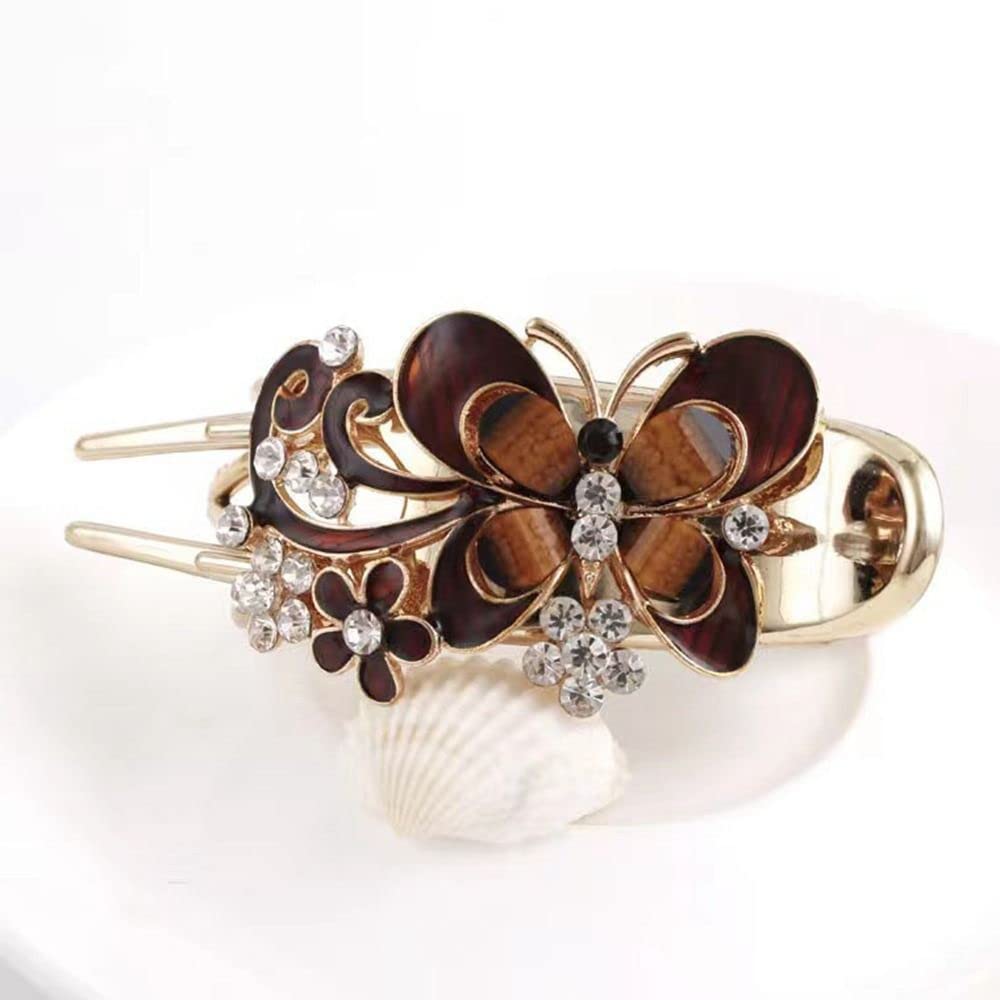 Butterfly r Clip Duckbill Clip rpin rstyle Tools Female r Accessories(red) (Color : Coffee)