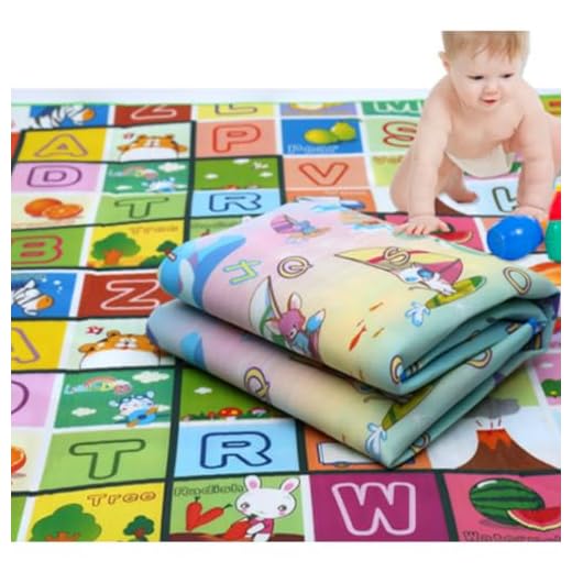 Tapete Atividade Infantil Bebê Dupla Face Dobrável Térmico Com Bolsa Tamanho Grande 2,0 x 1,80