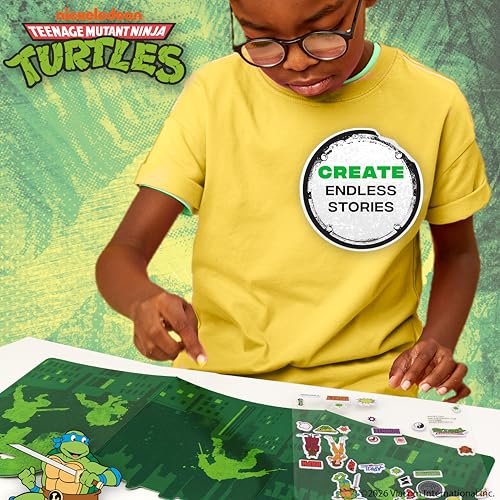 Image of Teenage Mutant Ninja Turtles Puffy Sticker Playset, Includes 30 Reusable TMNT Stickers & Double-Sided Play Scene, Classic Teenage Mutant Ninja Turtles Toys, Great Travel-Friendly Kids Activities