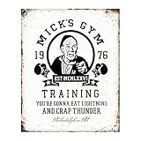 Mick's Gym-Philadelphia - Funny Movie Wall Art Sign,PA, Vintage Boxing Movie Rustic Wall Print Is Ideal Wall Decor For Home Decor, Gym Decor, Weight Room & Locker Room Wall Decor. Unframed-8 x 10'