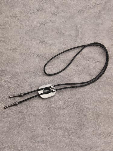 Image of Jeilwiy Bolo Tie for Men Western Cowboy Tie Necklace Gold Bolo Tie Leather Necktie Halloween Tie Accessories for Women